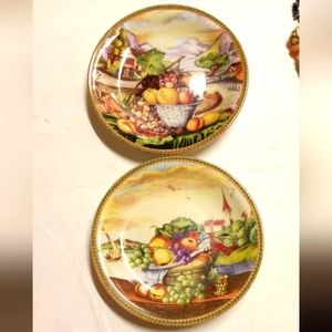 Vintage Designspiration Plate Decor, Fruits , Porcelain ceramic 7.25"